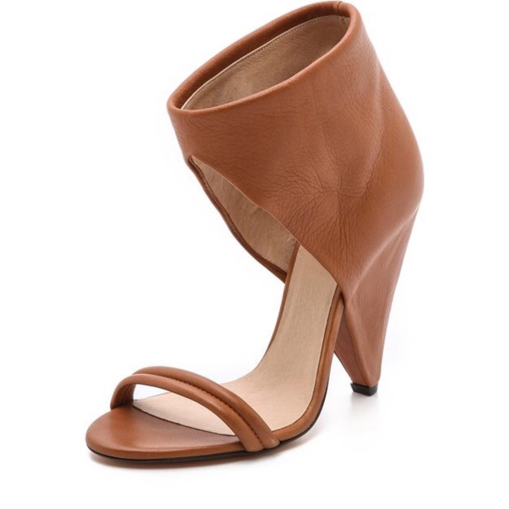 Tan Iro Saika Cone Heel Sandals